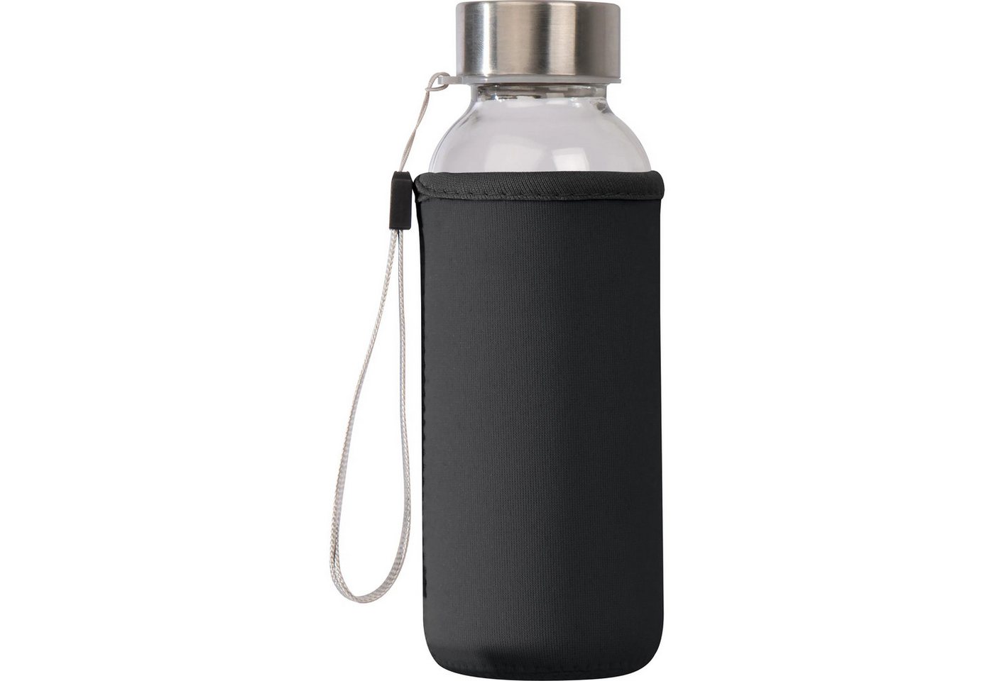 Macma Trinkflasche Glas Trinkflasche mit schwarzen Neoprenüberzug / 300ml / Farbe: transp Bild 3