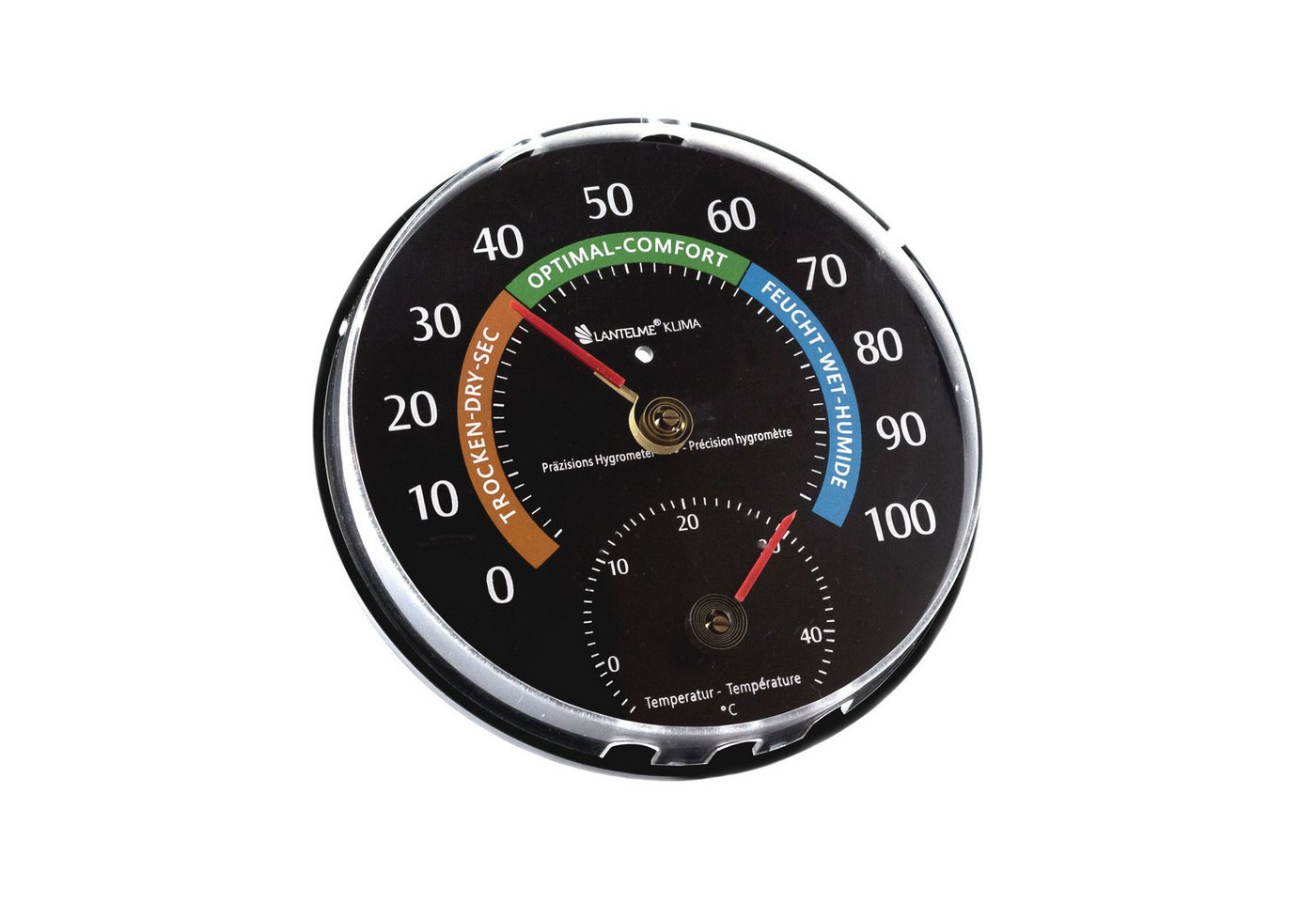 Lantelme Raumthermometer Analog Kombi Thermometer Hygrometer Zimmer Innen Raumklimakontrolle, 1-tlg., Gerät ist Justierbar, Luftfeuchte 0 bis 100% rel. und Temperatur -5 bis 45° Celsius Bild 2
