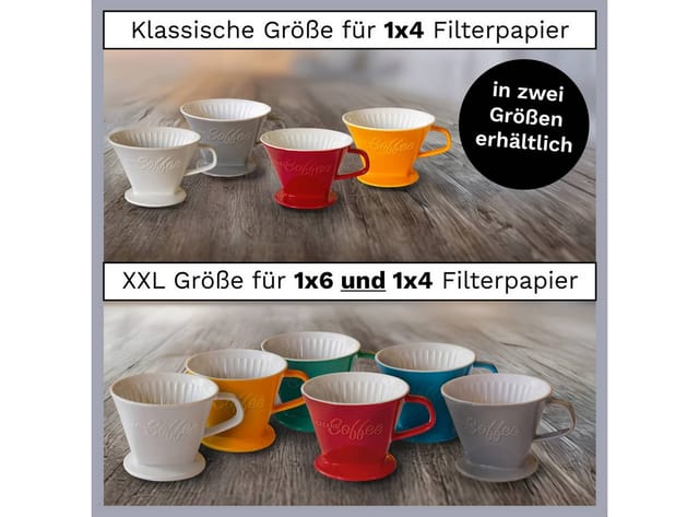 Creano Handfilter Creano Porzellan Kaffeefilter (Safrangelb), Porzellan, für Filtergröße 4