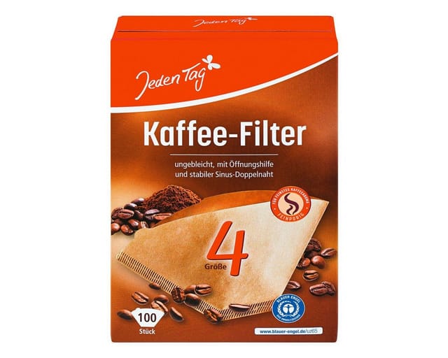 Jeden Tag Papierfilter, ungebleichtes Papier, Größe 4