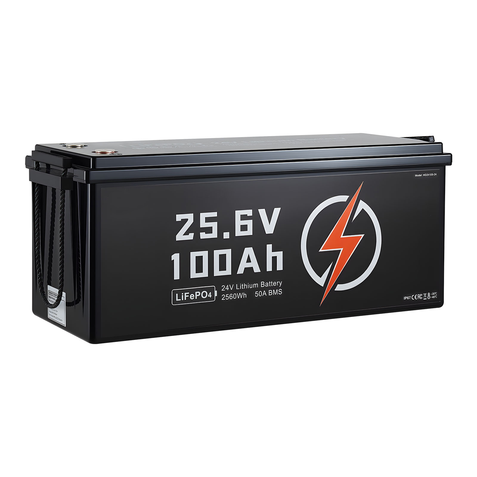 Mophorn 24 V 100 Ah Lifepo4 Lithium-batterie Mit Integriertem 50 A Bms, Langlebiger Akku Mit Untertemperaturschutz, Über 4000 Ladezyklen, Max. Kapazität Von 2560 Wh, Ideal Für Wohnmobile, Camper