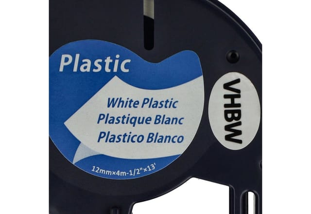 vhbw Beschriftungsband passend für Dymo LetraTag LT-100H, 2000, LT-100T, 200B, Hochwertige Patronen für Ihren Etikettendrucker, Ihr