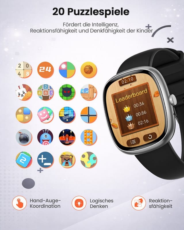 SWGOTA Smartwatch Kinder für Jungen und Mädchen 5-16 Jahren mit Telefon, IP68 Smartwatch (1,5 Zoll), Smartwatch für Kinder mit 100 Sportmodi/Herzfrequenz/Schlafmonitor, Kinder Smartwatch Schrittzähler, Wecker, Geschenk für Kinder