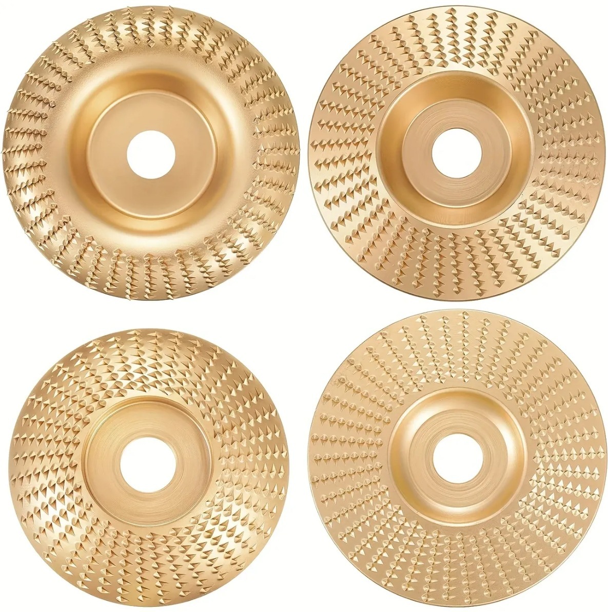 Set Mit 4 Wolframkarbid-schleifscheiben Für Winkelschleifer - Kompatibel Mit 115/125 Mm Modellen - Zum Schleifen, Formen Und Holzschnitzen