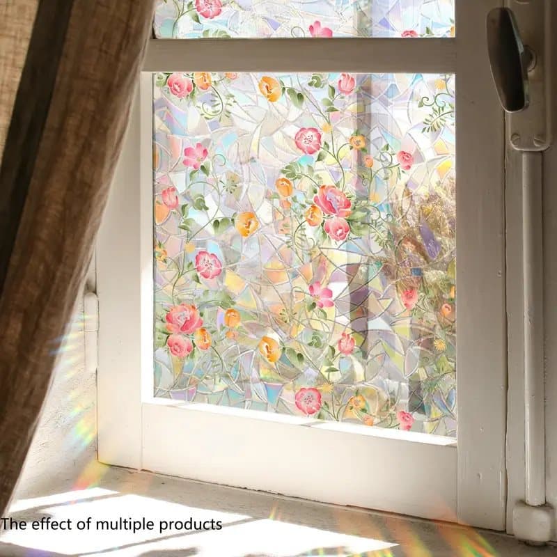Fensterfolie Mit Blumenmuster, 40 X 100/200 Cm – Statische Dekoration, Uv-schutz Und Sichtschutz, Getönte Folie Für Die Inneneinrichtungtftf
