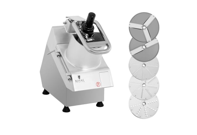 Royal Catering Gemüseschneider 5 Messerscheiben Gemüsereibe 750 W Raspelscheiben Schneidescheiben, 750 W