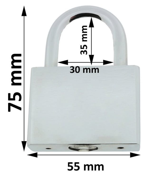 Vorhängeschloss Sicherheits Vorhängeschloss 75 mm aus Stahl inkl. 4 Schlüsseln