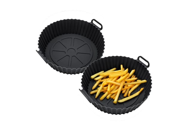 Spetebo Silikonform Airfryer Einsatz, (Set 2-tlg), für Heißluftfritteuse und Backofen bis 260 °C