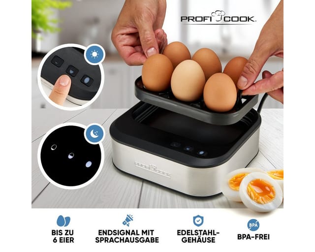 ProfiCook Eierkocher PC-EK 1276, 6 Eier mit Sprachausgabe
