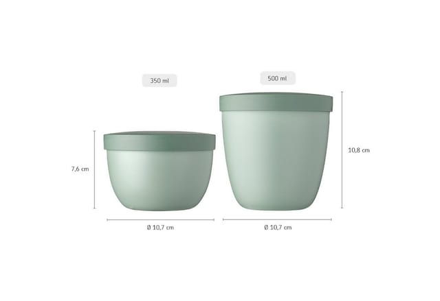 Mepal Lunchbox Ellipse Snackpots 350 & 500 ml 2er Set, Kunststoff, (2-tlg), Spülmaschinengeeignet, Mikrowellengeeignet (ohne Deckel)