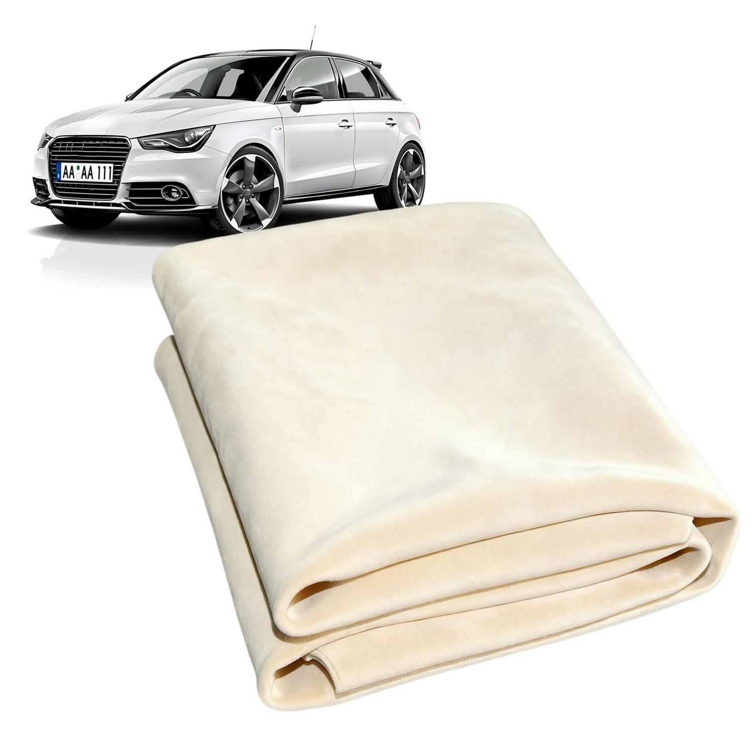Fensterleder Echt Leder 60x40cm – Saugfähig, Fusselfrei, Schonend Für Auto & Glas
