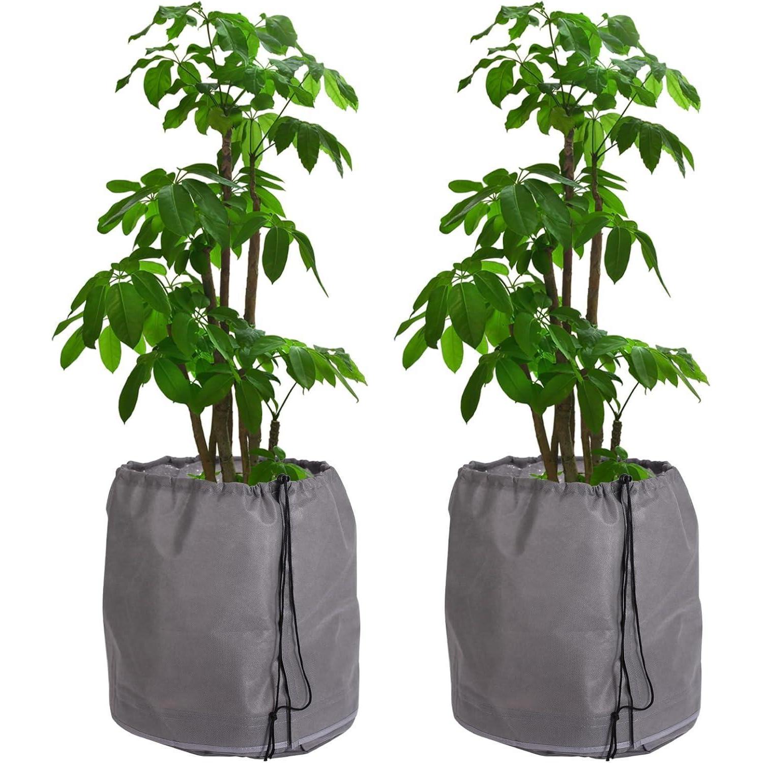 Topfschutz Für Pflanzen 2er Set 65x70cm Grau, Doppelt Isoliert, Frostschutz