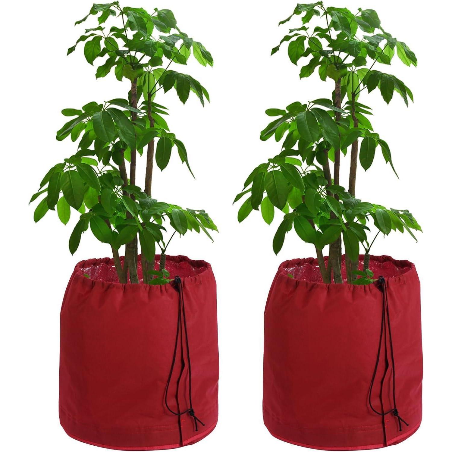 Thermo Topfschutz Für Pflanzen, Doppelt Isoliert, 2 Stück (65x70cm) Rot