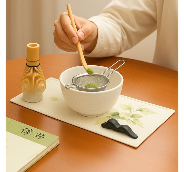 Roxlin Teeservice Roxlin Matcha Set (7-teilig) Keramik, Bambus-Besen, Schale & Zubehör