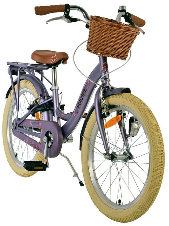 Volare Kinderfahrrad Volare Blossom Kinderfahrrad für Mädchen - 20 Zoll in Lila, Geschlossener Kettenschutz, verstellbarer Lenker, stabiler Ständer