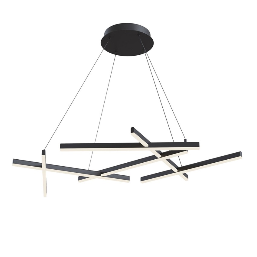 Eine Moderne Schwarze Led-pendelleuchte, Ideal Für Küchen Und Wohnzimmer.
