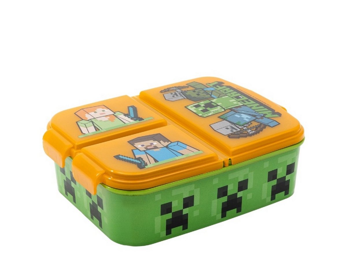 Stor Lunchbox Minecraft Kinder Brotdose – Lunchbox mit 3 Fächern & tollem Design, (Essen Aufbewahrung, 1x Deckel, 1x Brotdose), Brotdose Bild 3
