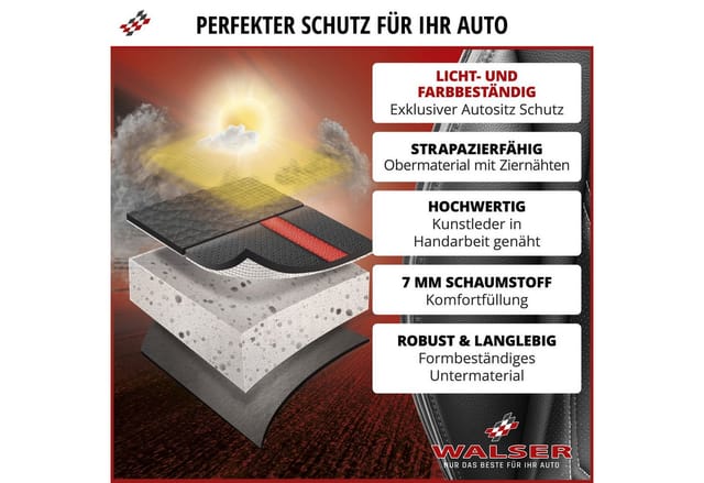 WALSER Autositzauflage Sitzaufleger Kimi, 1 Stück, 1-tlg.