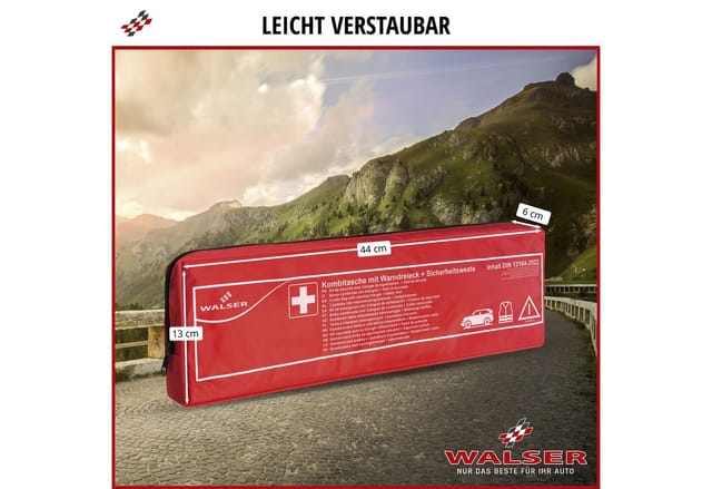 WALSER KFZ-Verbandkasten KFZ Verbandstasche Kombi 3, (1 Set)