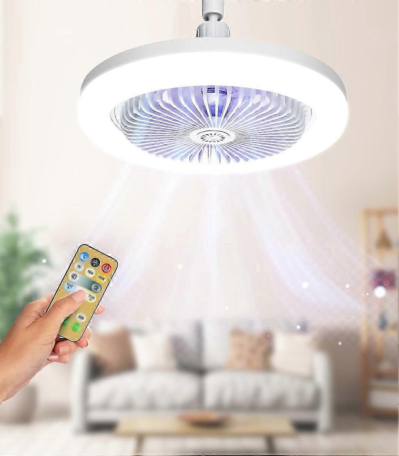 Deckenventilator Mit Licht Und Fernbedienung, Deckenleuchte Mit Ventilator, 3 Farben Und Einstellbare Intensität, 3 Geschwindigkeiten, Leise, Ideal Für Wohnzimmer, Schlafzimmer Oder Waschküche.