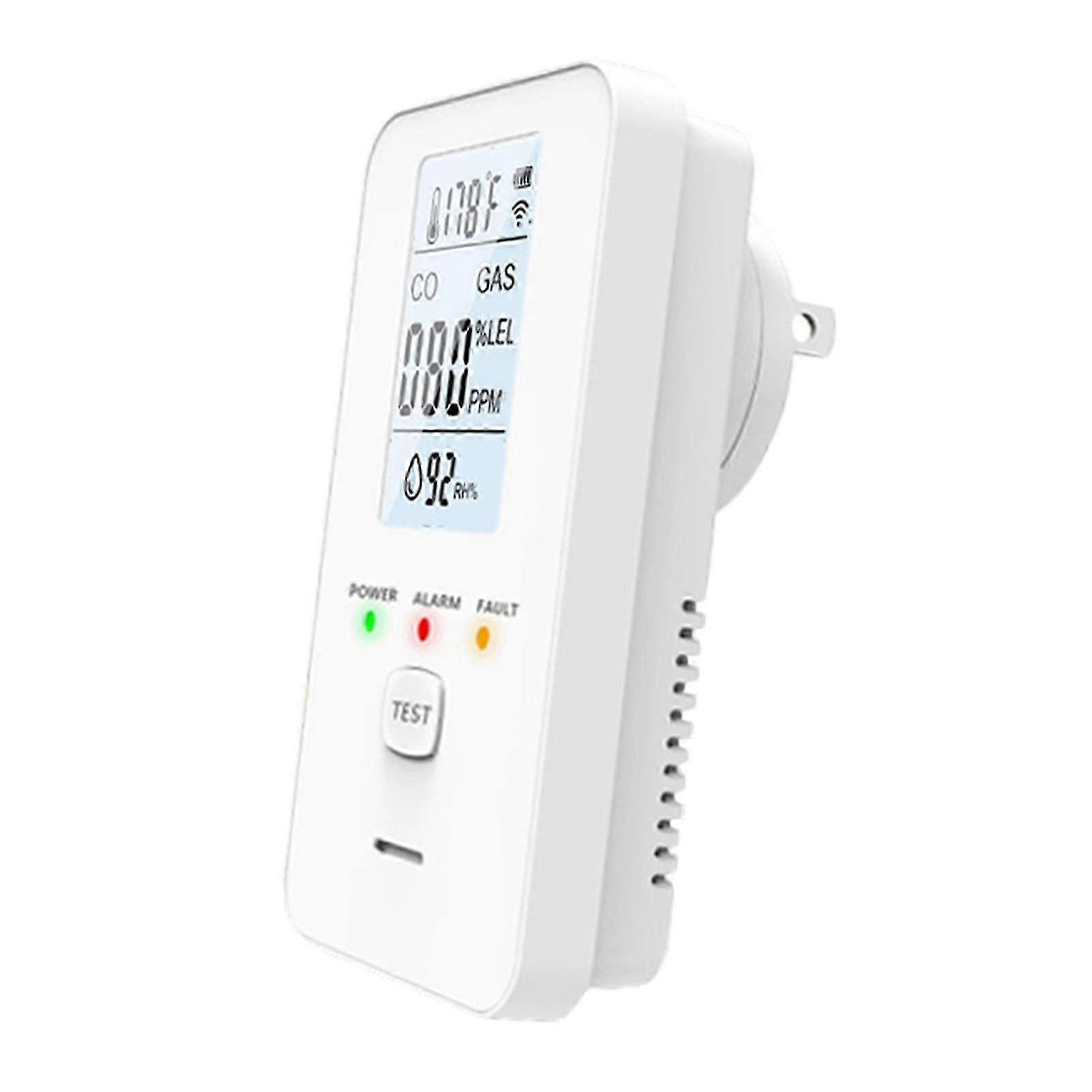 4-in-1 Multifunktionsdetektor Für Erdgas, Kohlenmonoxid Und Propan – Für Haus, Wohnung, Wohnmobil – Temperatur- Und Feuchtigkeitsdetektor – Netzstecker