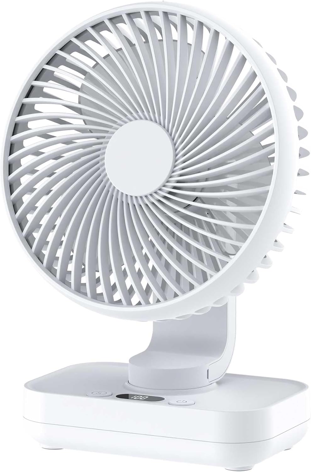 Wiederaufladbarer Tischventilator Mit Automatischer Oszillation, 4000 Mah Akku, Tragbarer Mini-usb-ventilator, Klein Aber Leistungsstark, Mit Digitaler Led-anzeige Und Luftzirkulation.