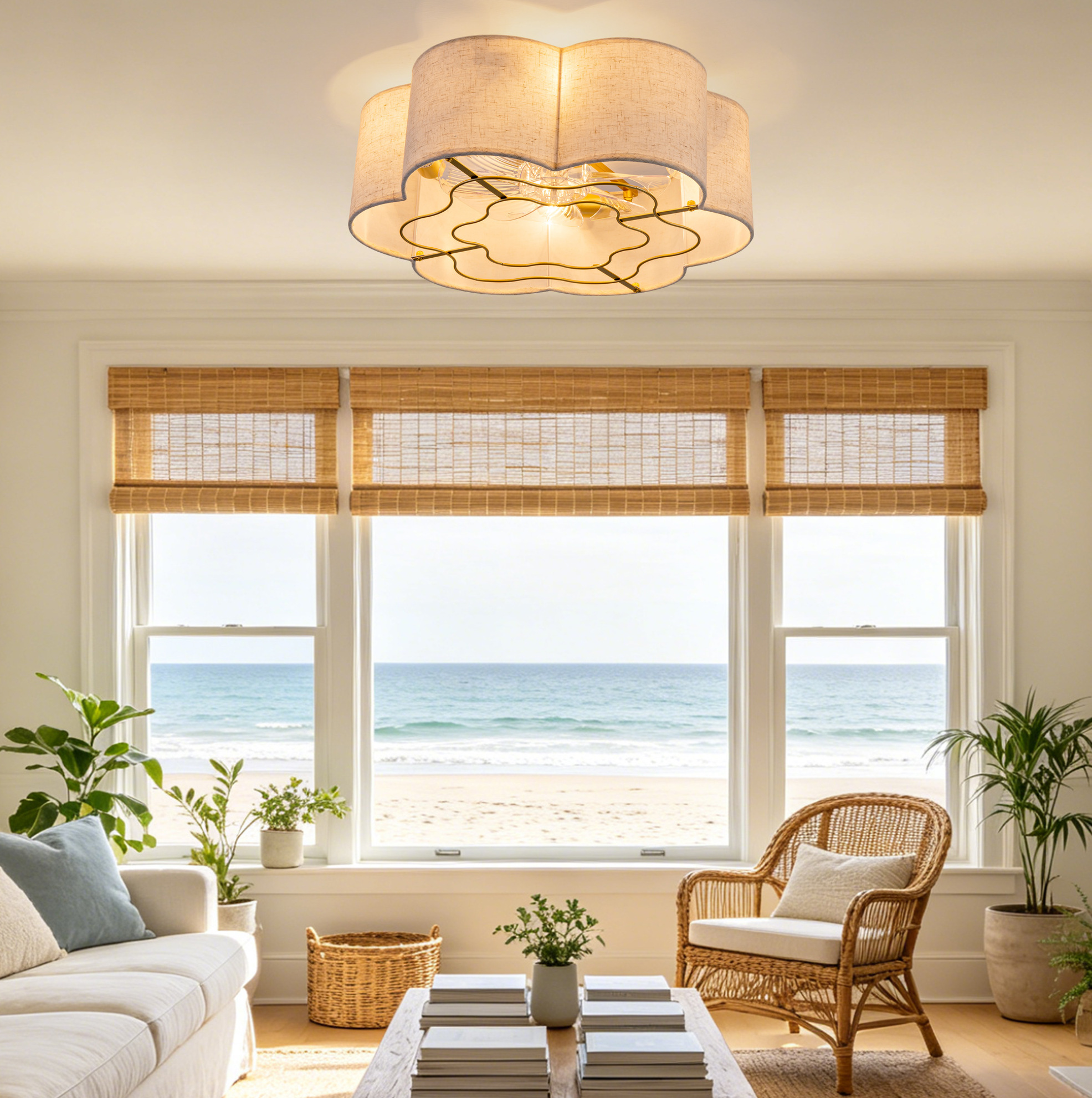 19-zoll-deckenventilator Mit Licht, App- Und Fernbedienung, 6 Stufen, Kupfer