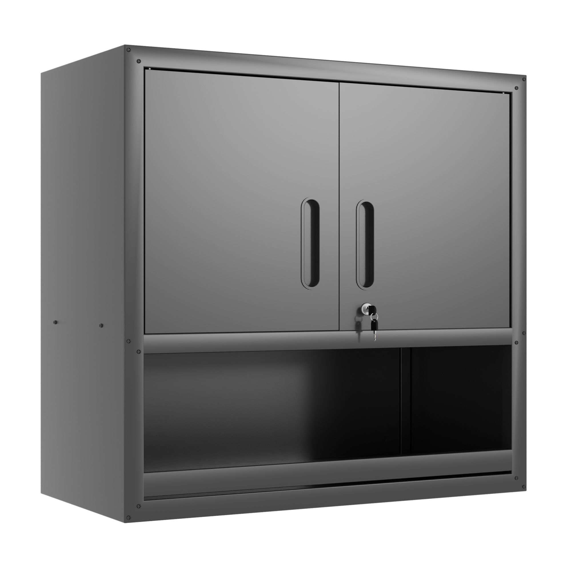 Metall-werkzeug-wandschrank Mit Abschließbarer Tür Und Verstellbarem Einlegeboden, Schwarz