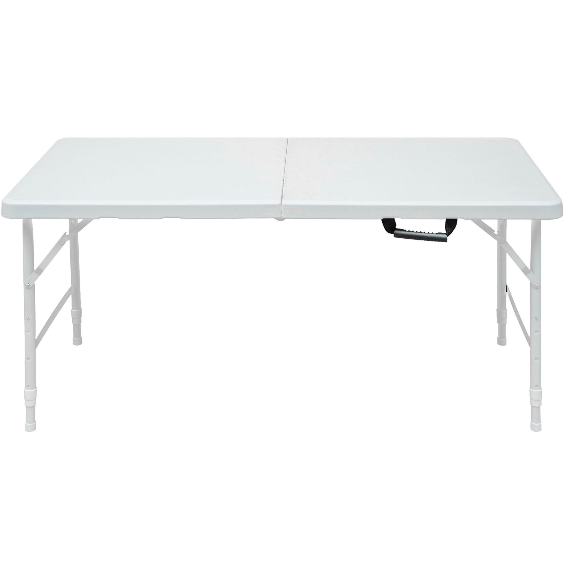 Höhenverstellbarer Klapptisch 124,97 Cm Weiß Für Außenbereich, Haus Und Büro