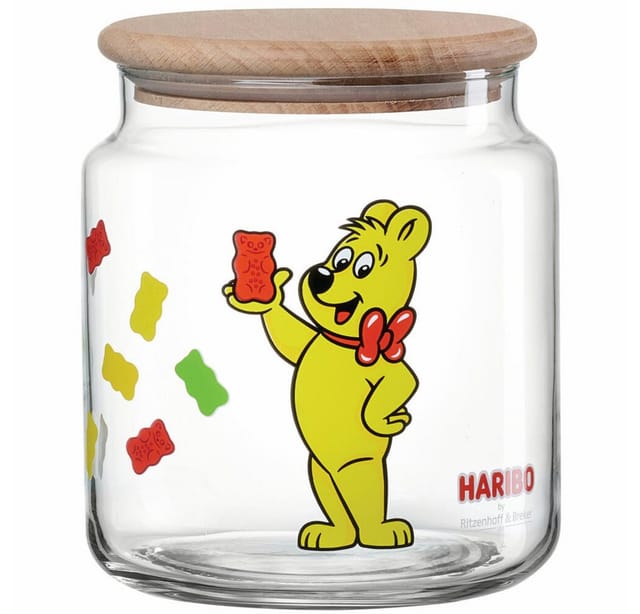 Ritzenhoff & Breker Vorratsdose Haribo Allover, 1.1 L, Glas, Holz