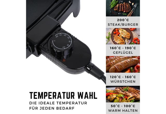 RUSSELL HOBBS Elektrogrill Classics Elektrischer Tischgrill 1500W, Anti-Haft-Beschichtung, abnehmbares Kabel, Fettauffangschale