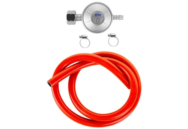 Teesa Gasdruckregler TSA0094, 37,00 mbar, Propan-Butan Anschlussset Gasregler 1m Schlauch