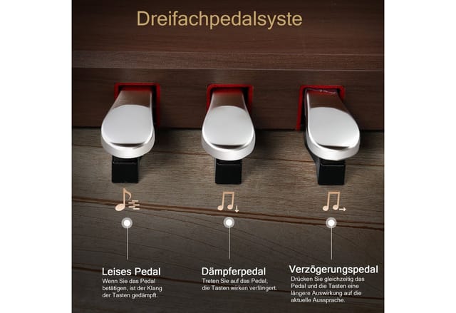 LALAHO Digitalpiano GDP-104/A-815 Elektro Klavier Digital E-Piano,Dual Bluetooth, Digital E-Piano mit 88 Tasten Hammermechanik 128 Rhythmen