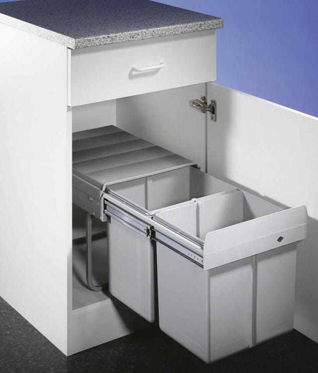 WESCO Mülleimer 787811-85 Double-Master 40 DT, alugrau