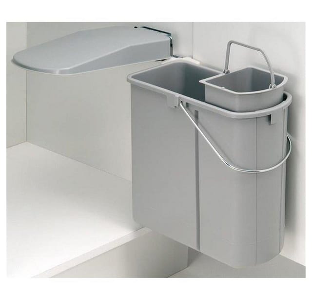 WESCO Mülleimer 700451-85 DT, 14 + 5 Liter, alugrau