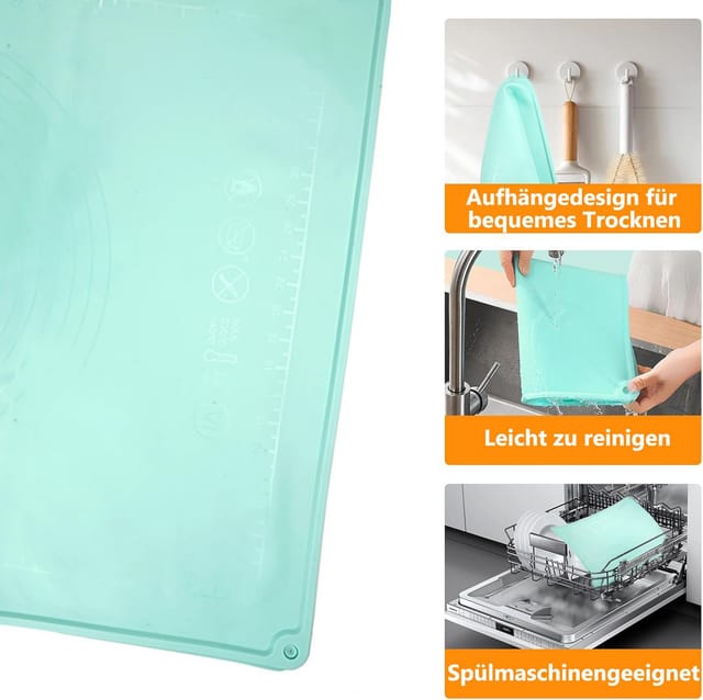 Venkuber Back-Set Backunterlage zum Teig Ausrollen, Rutschfeste Teigmatte Knetmatte
