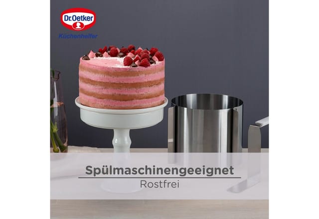 Dr. Oetker Küchenhelfer Tortenring Tortenring extra hoch 15 cm, verstellbar