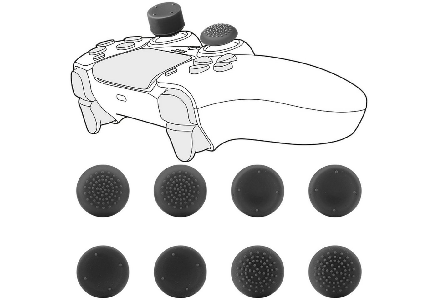 Speedlink STIX Pro Controller Cap Set Kappen Thumb-Grips Controller (Set, 8 St., 8x Trigger Thumb-Grips Gamepad Anti-Rutsch flach + XXL mit Wölbung) Bild 4
