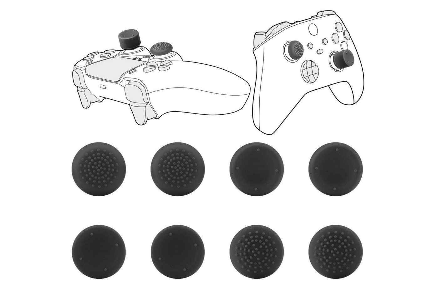 Speedlink STIX Pro Controller Cap Set Kappen Thumb-Grips Controller (Set, 8 St., 8x Trigger Thumb-Grips Gamepad Anti-Rutsch flach + XXL mit Wölbung) Bild 5