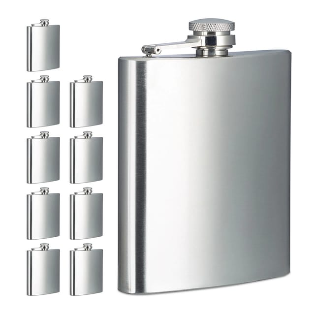 relaxdays Flachmann 10er Set 200ml