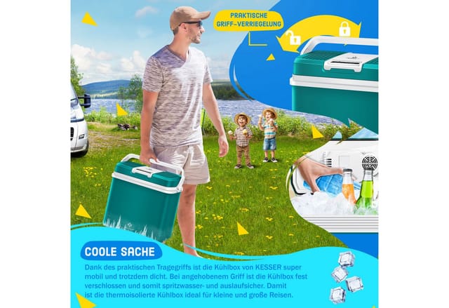 KESSER Kühlbox, 24 l, 24 Liter Kühlbox KÜHLT und WÄRMT Thermo-Elektrische Kühlbox