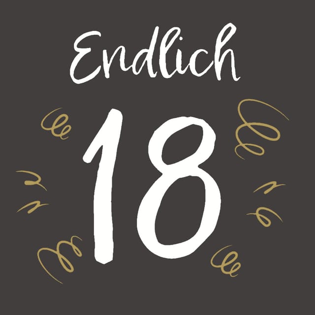 Duni Papierserviette Duni Servietten Endlich 18 Happy Birthday 33 x 33