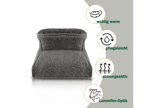 Bestlivings Fußwärmer ohne Strom, flauschige Lammfloroptik, One Size (ca. 35–45)