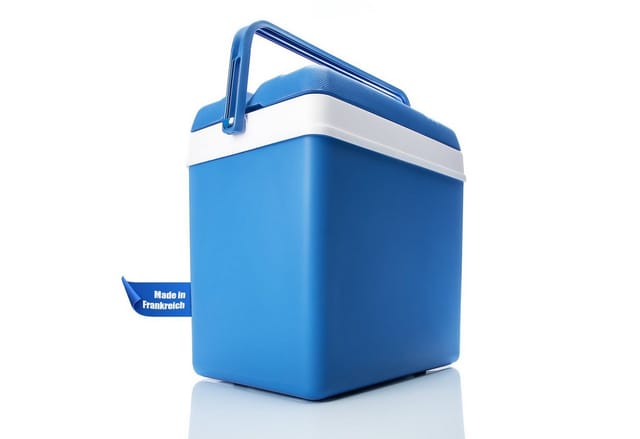 BigDean Thermobehälter Kühlbox 24 Liter blau/weiß - Isolierbox mit bis zu 11 Std. Kühlung, Kunststoff, (Packung, 1-tlg., Kühlbox), bis zu 14h kalt