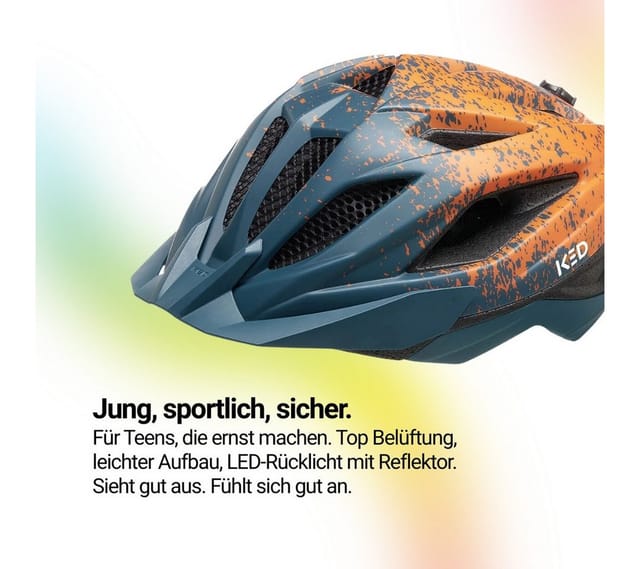 KED Kinderhelm Street Junior, green orange 49-55 cm