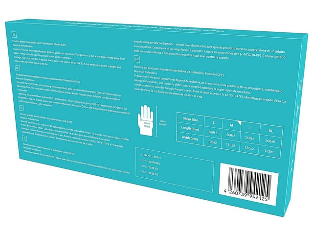 EUROPAPA Einweghandschuhe 100, 200, 300 Vorteilspack CPE transparenz Einweghandschuhe in Box (100-St., Einmalhandschuhe) latexfrei Gummihandschuhe puderfrei Handschuhe