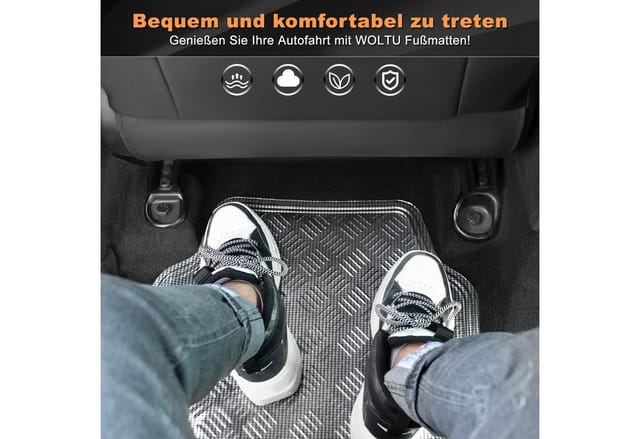 Woltu Auto-Fußmatte (4 St), Das Fußmattenset ist für die meisten Pkws und SUVs geeignet., Universale Automatte passend für Fast alle Autos