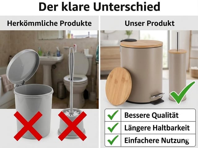TENDANCE Kosmetikeimer Tretmülleimer Abfalleimer 3 L Mülleimer mit Absenkautomatik
