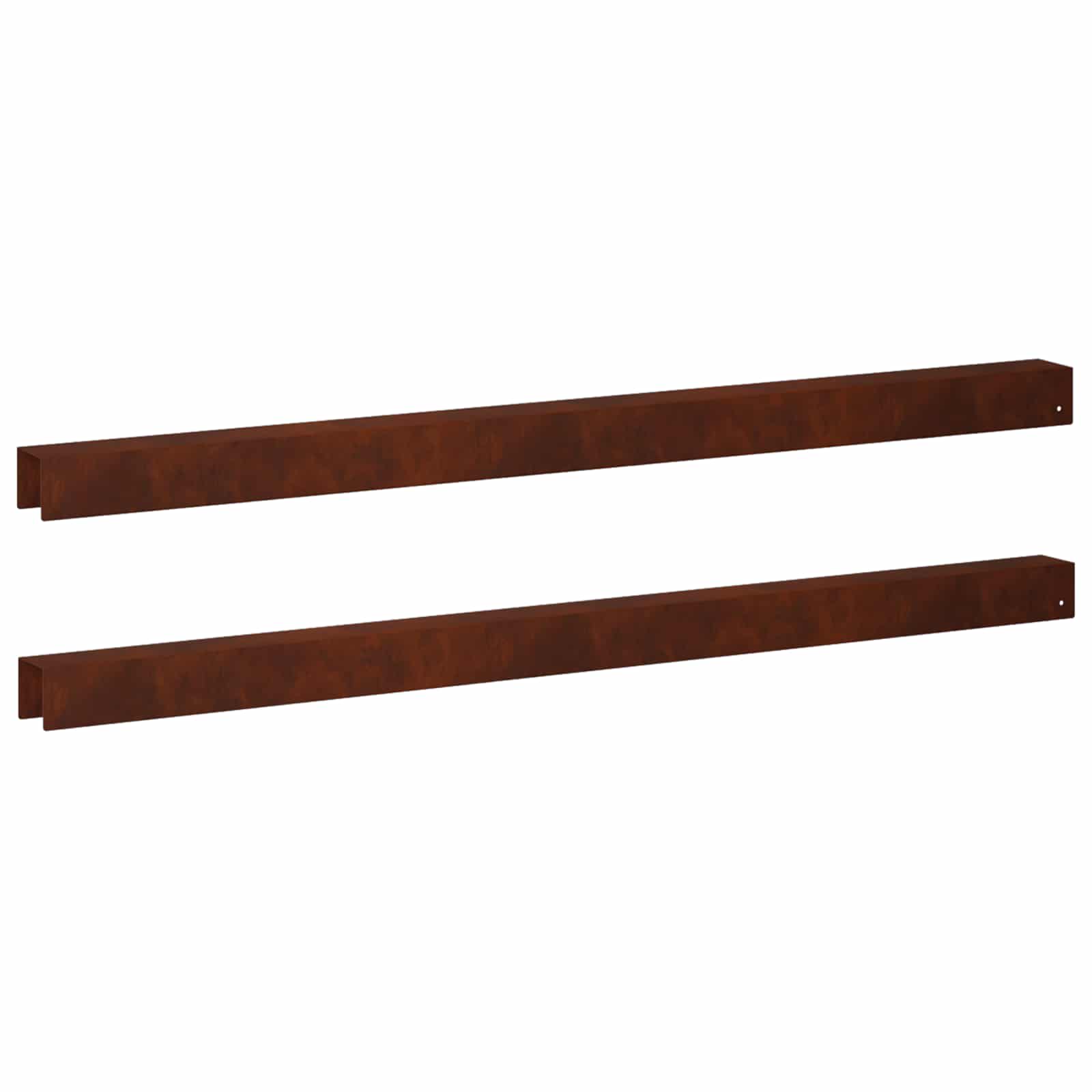 Garten-abdeckprofil 2 Stk. 100 X 5 X 5 Cm Wetterfeststahl Vidaxl