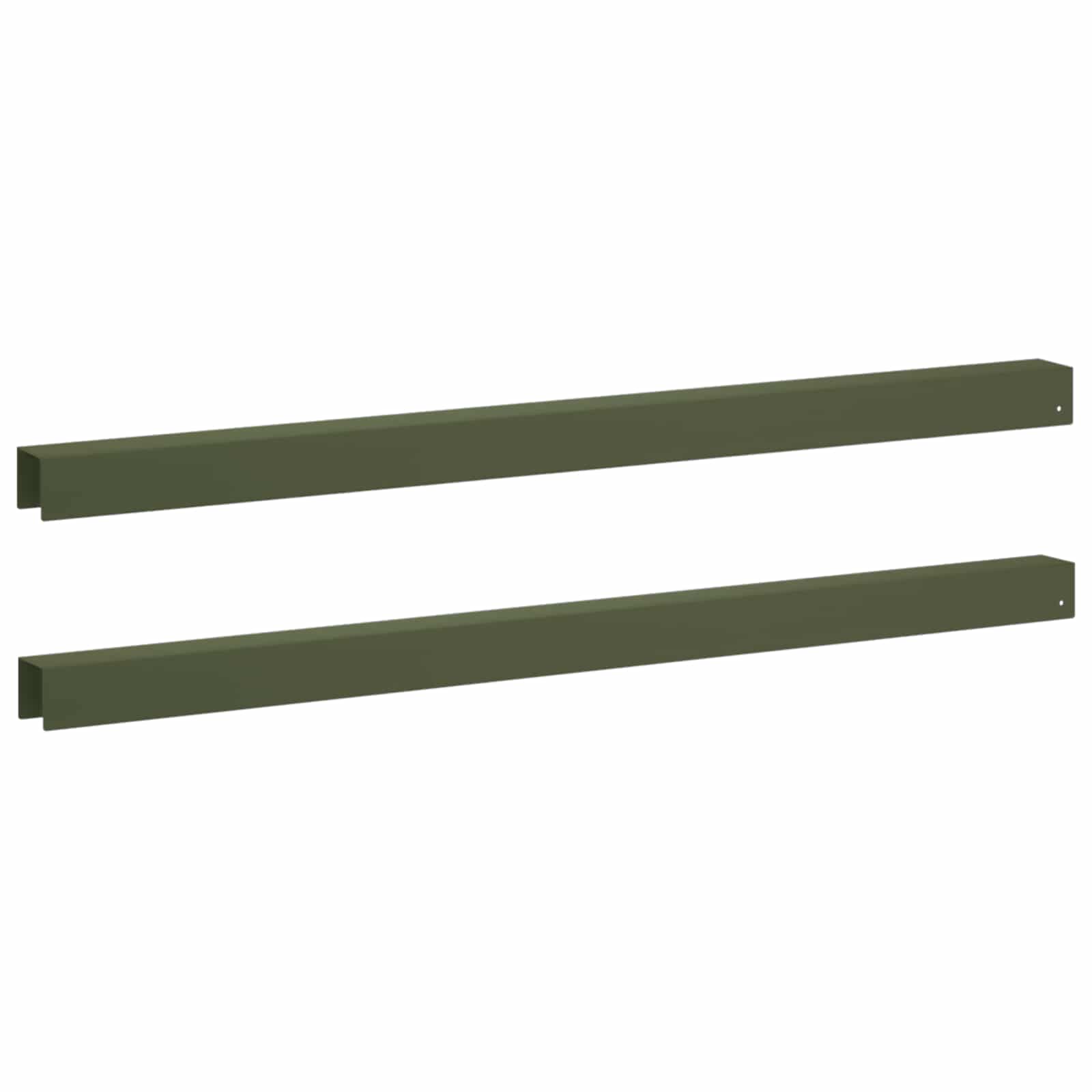 Garten-abdeckprofil 2 Stk. 100 X 5 X 5 Cm Stahl Olivgrün Vidaxl